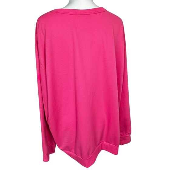 GIRL SCOUTS Women's 2X Neon Pink Puff Lettering Pullover Lounge Sweatshirt Cozy - Picture 3 of 8